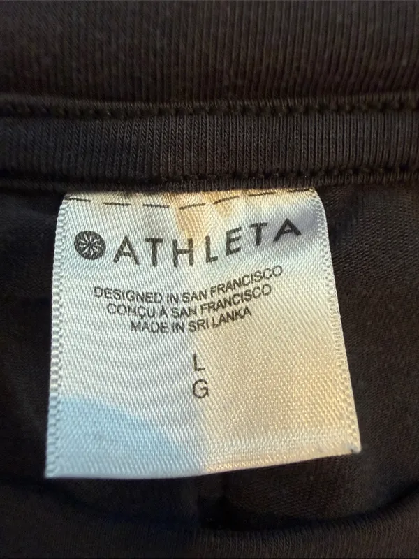 Athleta Gray Long Sleeve Crewneck Tee Size Large - C30-115 - Image 2