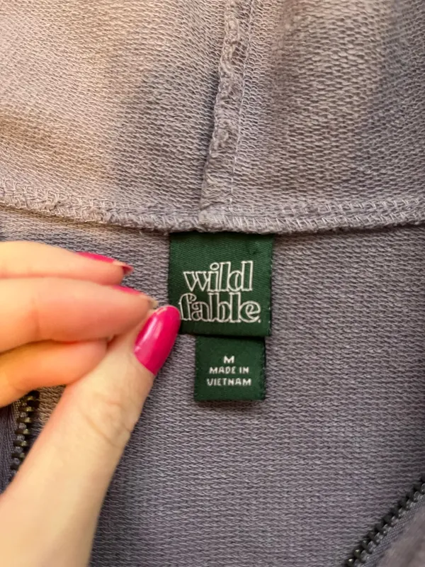 Cropped zip up sweatshirt purple - Image 3