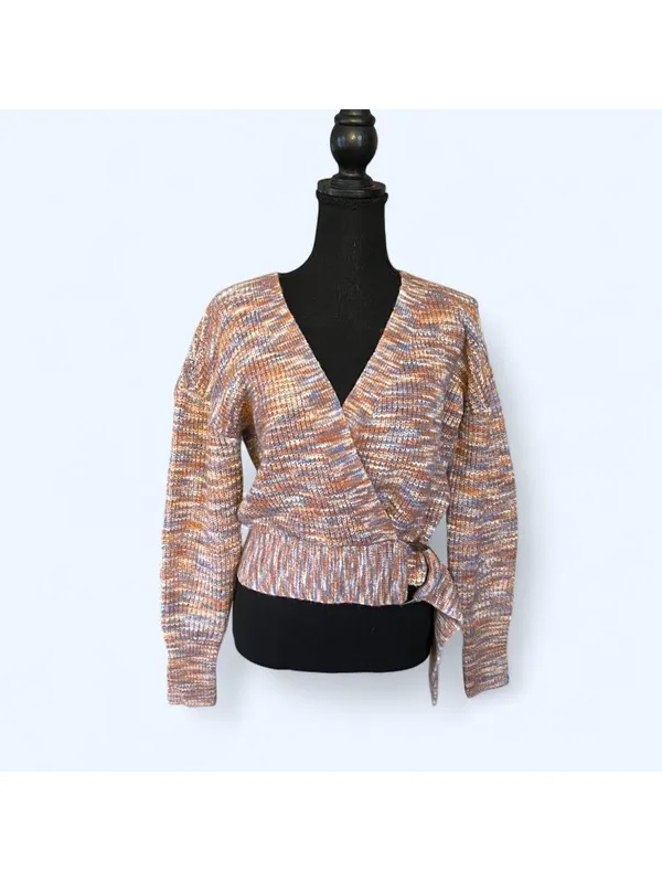 Vintage Y2K Boho Cottagecore Nine West Chunky Wrap Knit Sweater Size XS 🤎 - Image 2