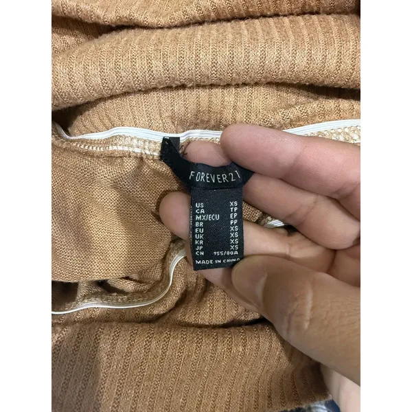 Forever 21 brown ribbed wide-leg lounge pants — Size XS - Image 6