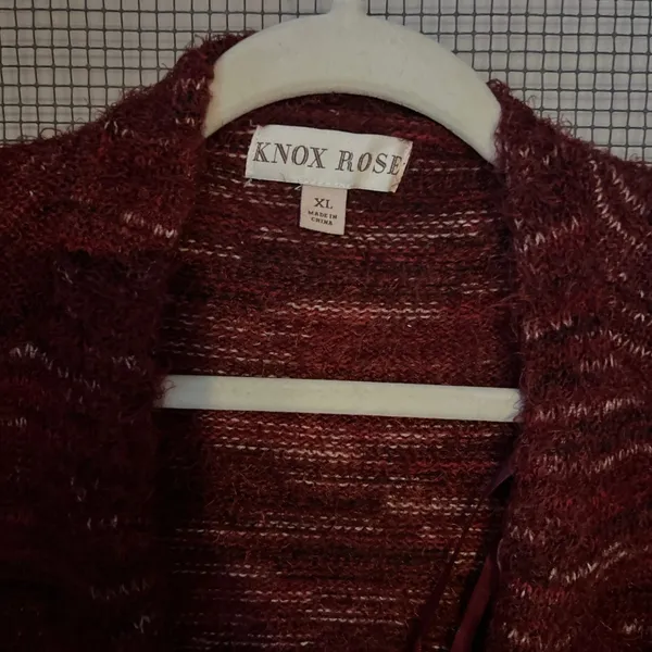 Knox Rose Purple Cardigan Sweater Heathered Knit Pockets Women’s Sz XL - Image 3