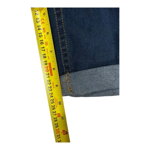 Indigo Blue Maternity Cuffed Denim Bermuda Shorts sz LG, nwt - Image 2