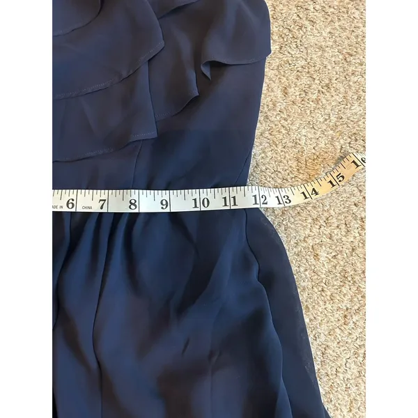 BCBGeneration Navy Blue Ruffle Mini Dress Size 2 Zip Halter‎ Sleeveless - Image 7
