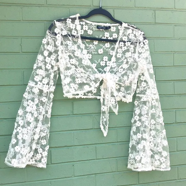 Nasty Gal collection sheer crop top - Image 3