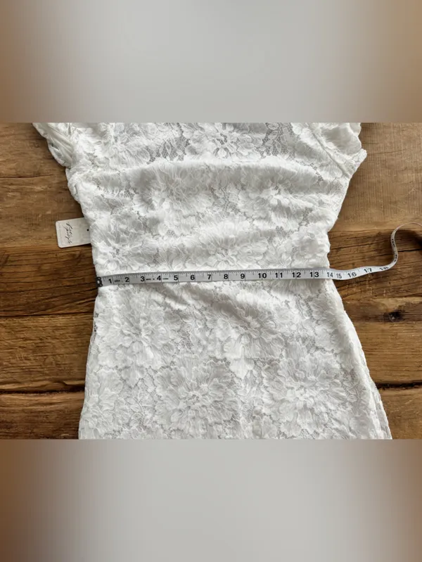 NWT Free People Ivory Hailee Lace Mini Dress ~ Size Medium - Image 11