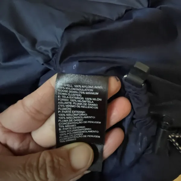 The North Face Goose Down Jacket XS Navy Puffer 600 Fill Hooded Coat Outdoors - Image 4