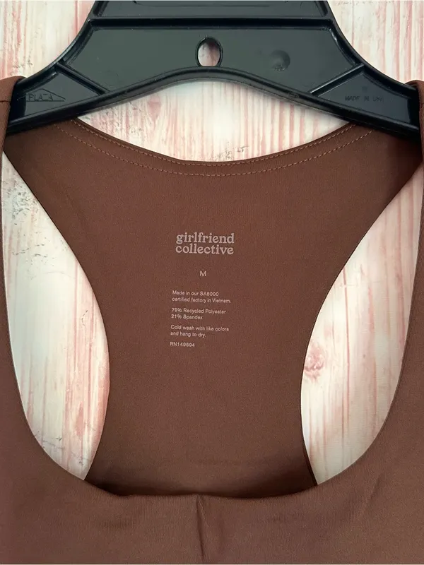 Girlfriend Collective Cafe Brown Paloma Racerback Sports Bra Style 1002 Sz M - Image 7
