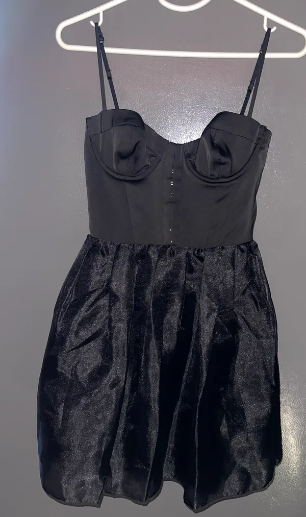 Oh Polly FLORIANE Tulle Skirt Corset Mini Dress in Black - Image 2