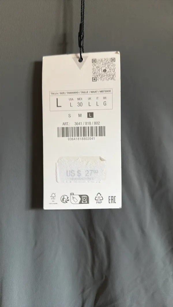 ZARA Grey Bodysuit Long Sleeve - Image 4
