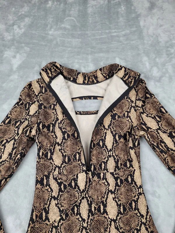 A.L.C. x Bandier Bodysuit Womens Size S Small Python Snakeskin Cutout Mock Neck - Image 11