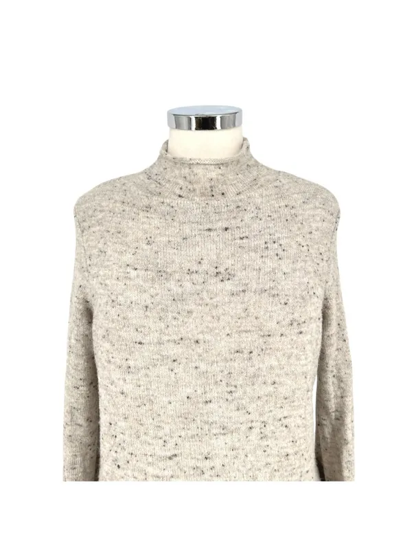 Madewell Donegal Inland Mock Neck Sweater coziest Yarn Speckled Cream Size Large - Image 2