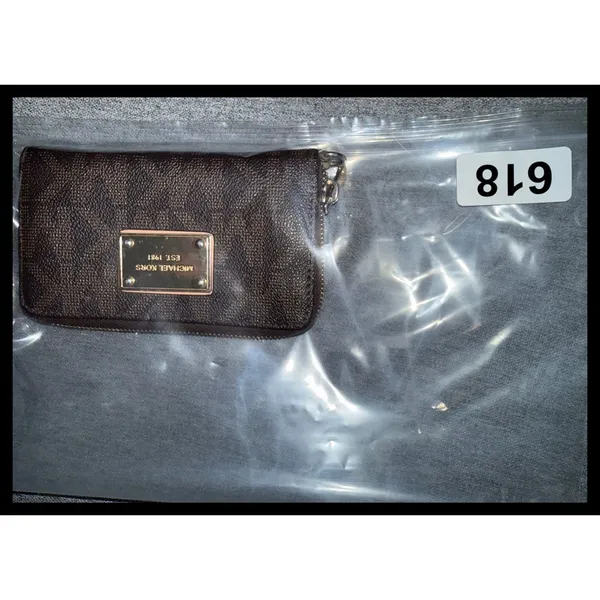 Michael Kors Zip Around Wallet Womens Brown Signature Logo‎ Monogram - Image 7
