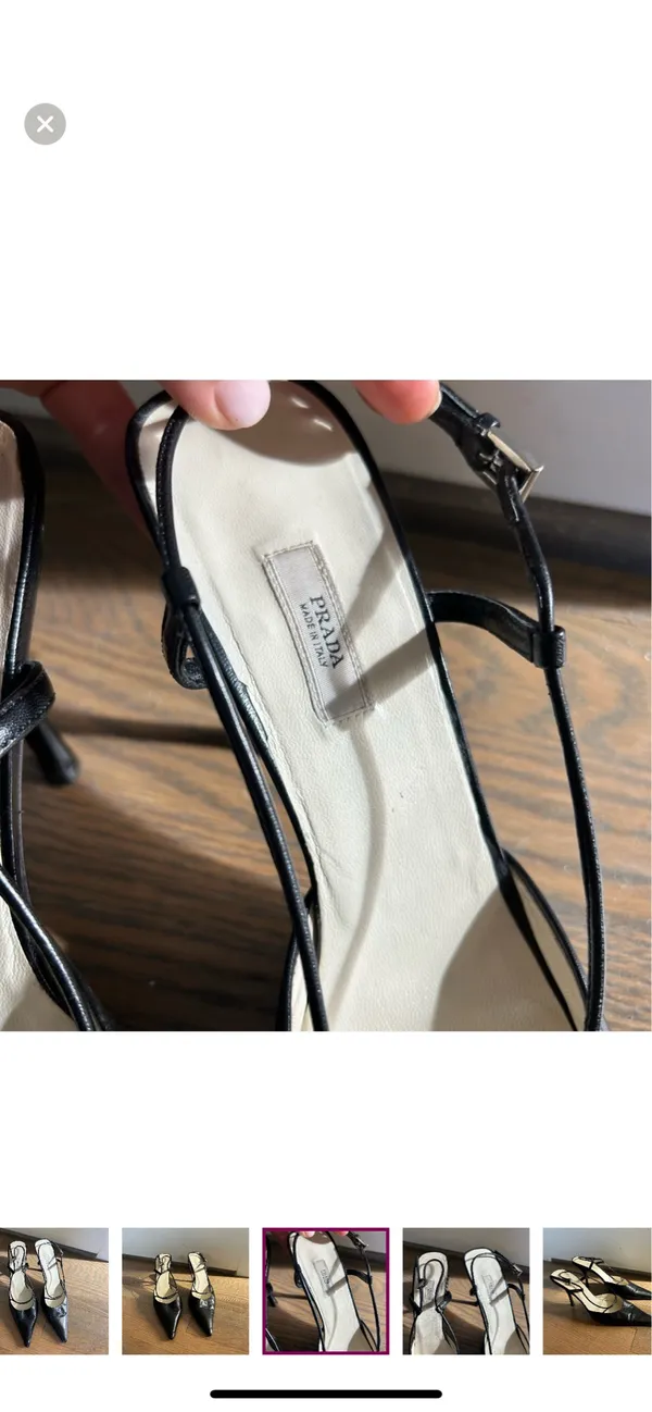 Authentic Vintage Prada Strappy Kitten Heels - Image 4