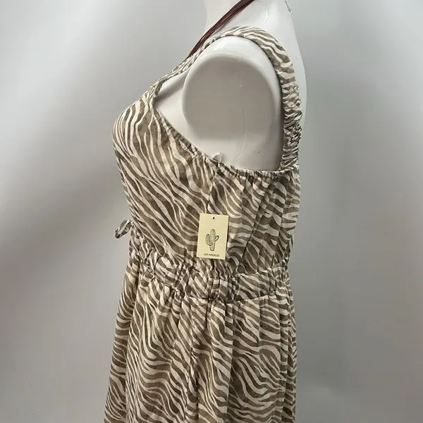 Cactus & Pearl zebra print tiered maxi dress XL - Image 4