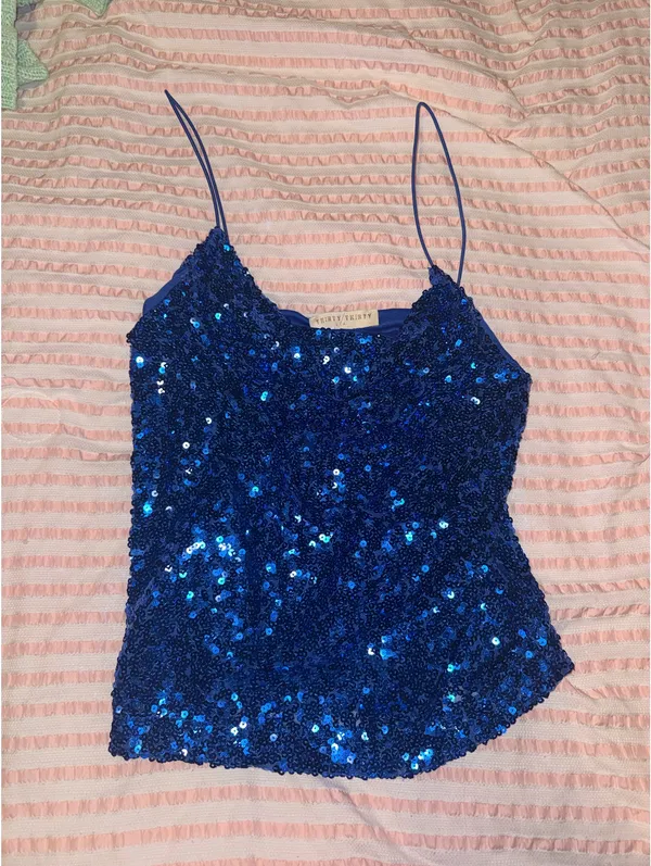 Thirty thirty blue sequin top Size L - Image 2
