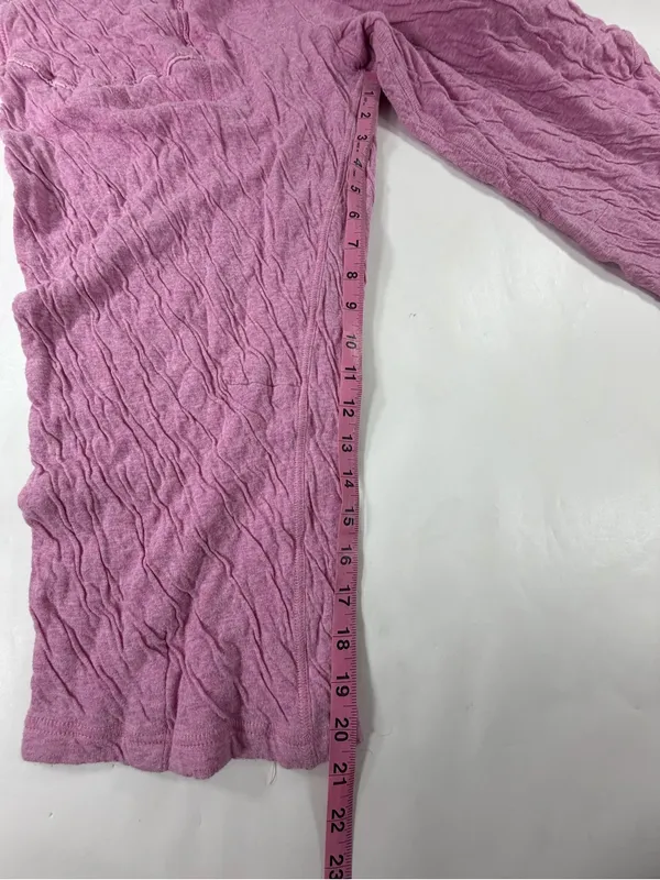 Free People Pink Crinkle Knit Cropped Harem Pants Raw Seam Pockets M - Image 6