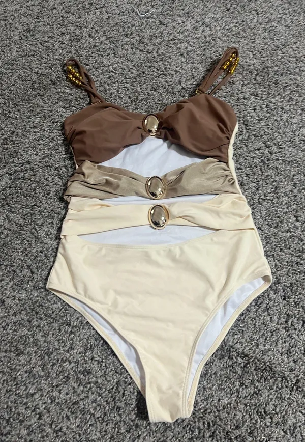 B2prity One Piece Swimsuit for Women Cutout Monokini Color Block Bathing Suit Ruched Sexy Swimwear - Image 5