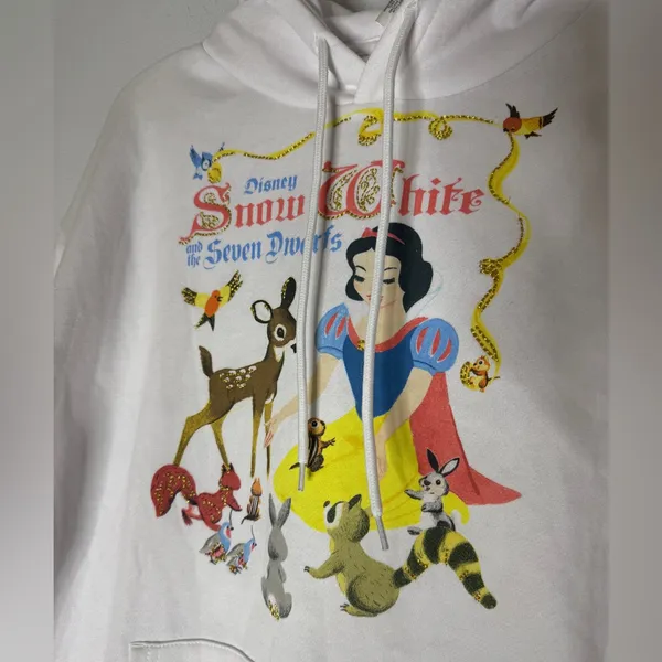 NWT Disney Princess Snow‎ White White Hooded Sweatshirt Small - Image 3