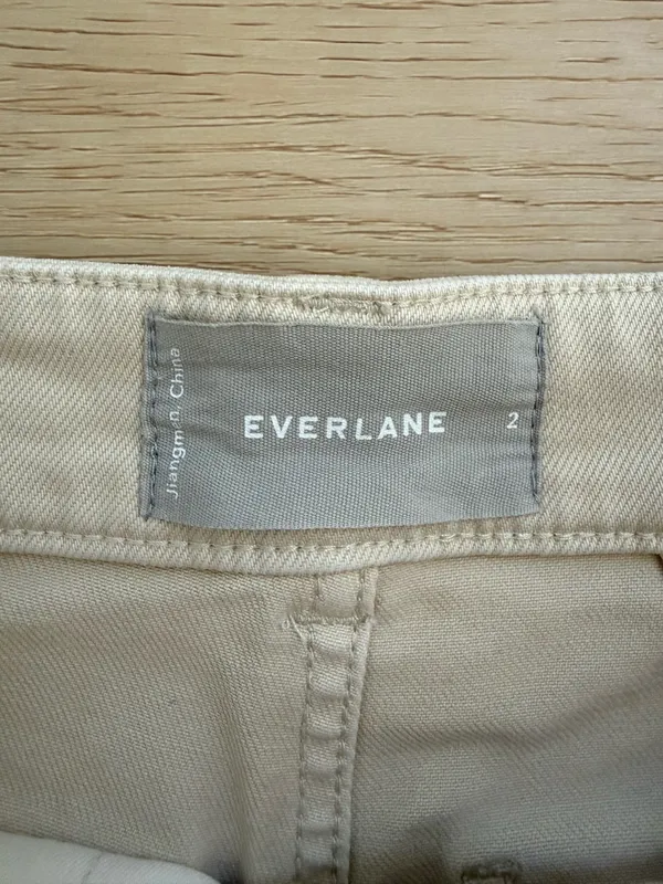 Everlane Women’s Cream Beige High Rise Straight Leg Crop Denim Pants Size 2 - Image 3