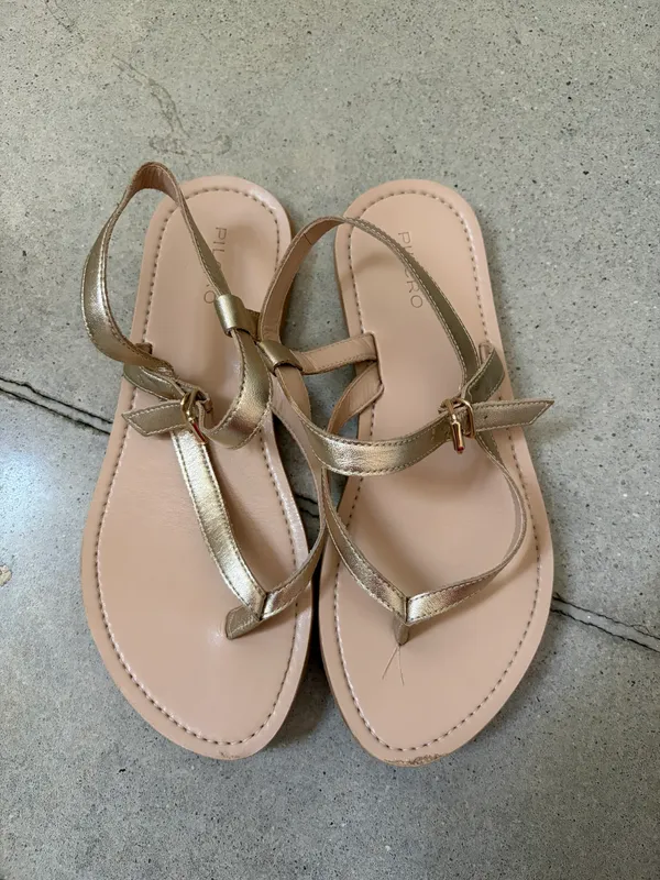 Pilcro Gold Sandals - Image 3