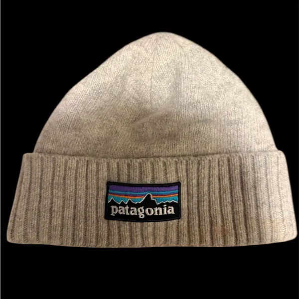 Patagonia Heather Gray Ribbed Beanie - Image 2