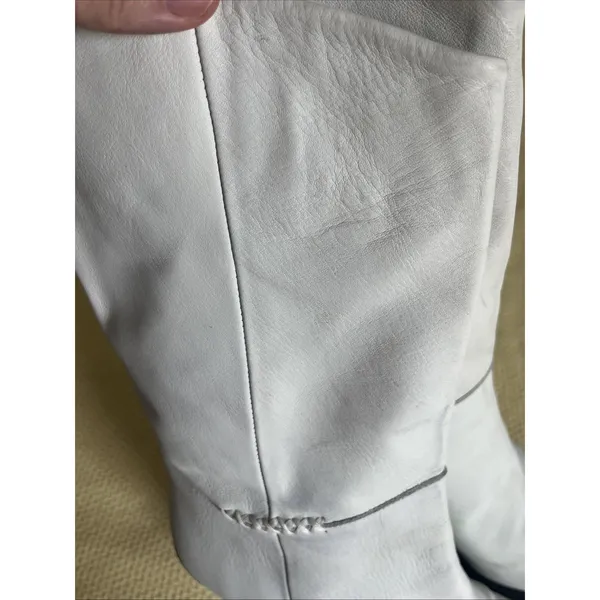 FREE PEOPLE Sz 10 /41 STEVIE MID BOOT IN WHITE Leather - Image 11