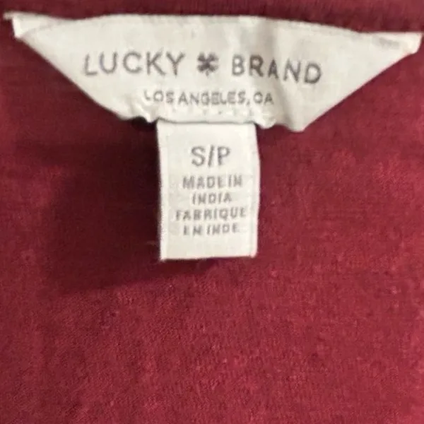 Lucky Brand‎ Women's V-Neck Long Sleeve Blouse Red Size S Casual - Image 5