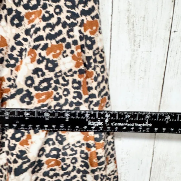 Lush Jacket‎ Women Sz Small Leopard Print Open Front Collared Long Sleeve Blazer - Image 5