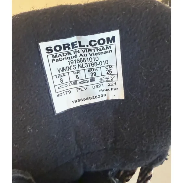 Sorel Kinetic Conquest Boots‎ Womens Size 8 Black Suede Wedge Snow Gorpcore - Image 6