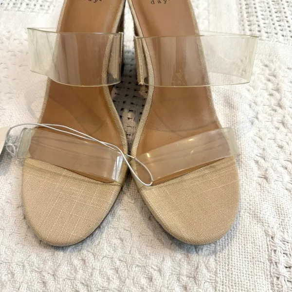 A New Day Ansel 8.5 double clear strap espadrille wedge sandal 3649 - Image 3