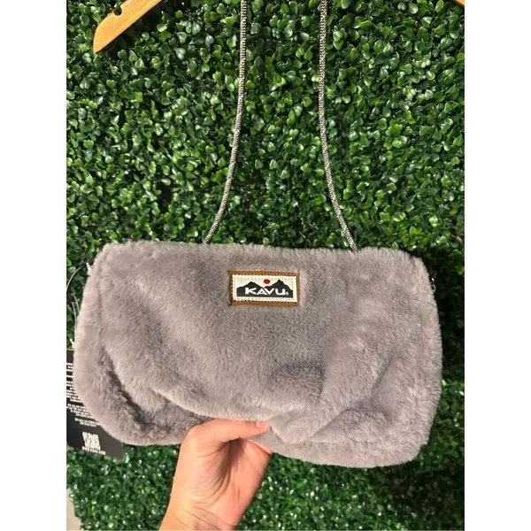 Kavu Stone Gray NWT So Fluffy Long Strap Bag - Image 2