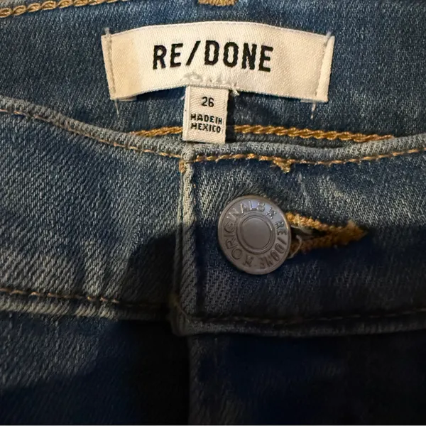 Re/Done NWT Marea Cropped Jeans‎ Women’s Size 26 Wide Leg Mid Rise Light Wash - Image 7