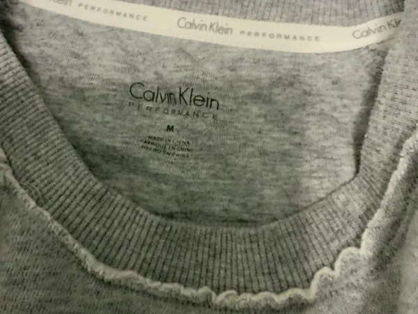 Women's Calvin Klein Grey Pullover Hoodie Medium Long Sleeve Logo Sweater - Image 2