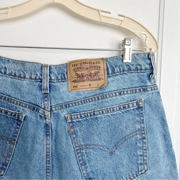 Levi’s • vintage 920 jean shorts orange tab high waisted 90s mom frayed cutoffs - Image 7