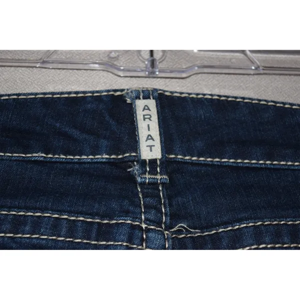 Ariat REAL Bootcut Jeans Womens 30R Dark Wash Studded Embroidered Excellent - Image 7