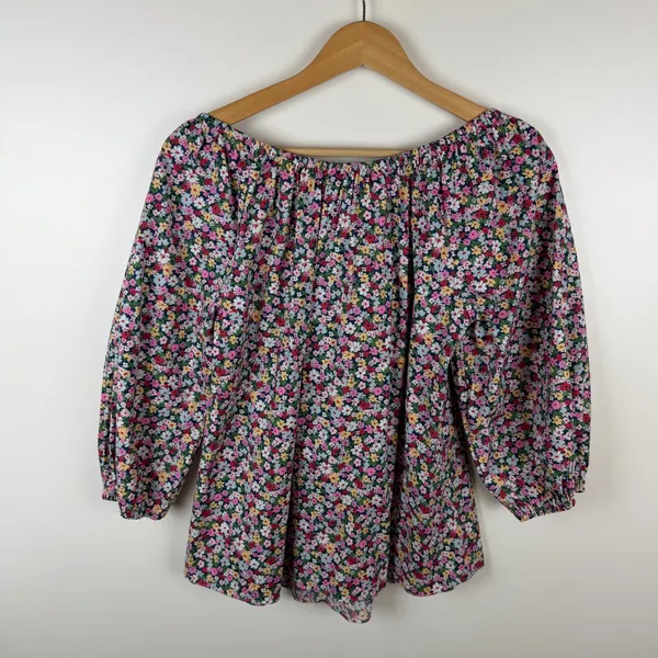 Pomander Place Tuckernuck Floral Blouse‎ XS Colorful Peasant Stretch Bloomcore - Image 3