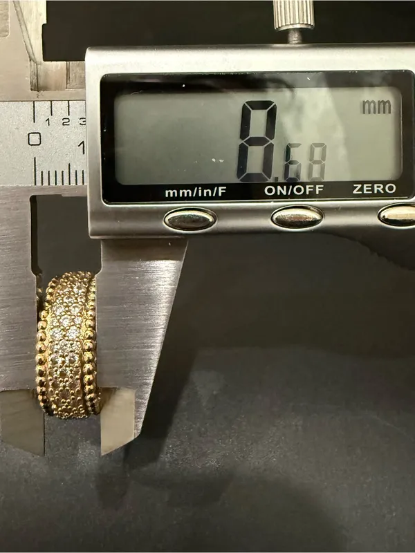 Unsigned Gold-plated Pave Crystal CZ Band Eternity Ring Size 8. - Image 9