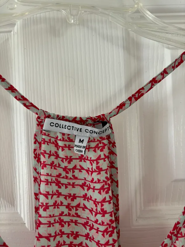 Collective Concepts Red, Pink & Teal Lurline Racerback Top - size medium - Image 3