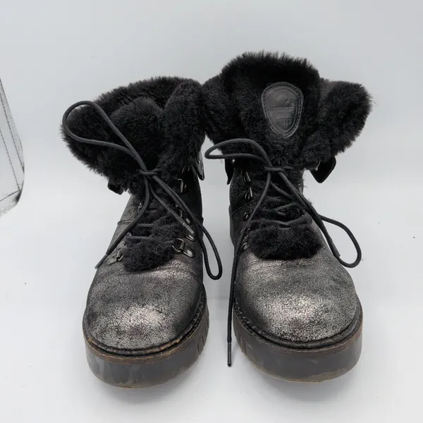 Pajar Penny Snow Boots Canada Waterproof Metallic Silver Faux Fur Winter‎ 38 7.5 - Image 6