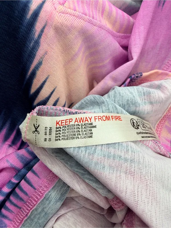 Free People Movement True North Tee XS/S Pink Navy Abstract Active Top - Image 8