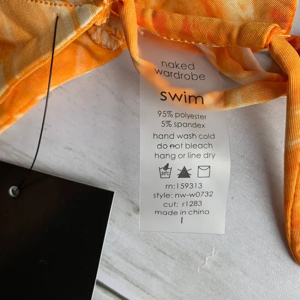 NWT Naked Wardrobe‎ Bikini Set in Orange Swirl - Image 9