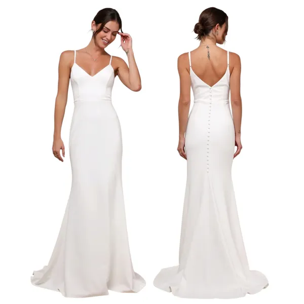 Lulus Feeling of Forever White Sleeveless Mermaid Maxi Dress size M - Image 2