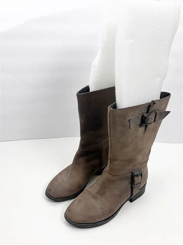 COLE HAAN Brown Full Grain Leather Cowgirl Roper Riding Boots 6.5 Western Rodeo - Image 7