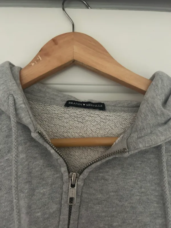 Brandy Melville Gray Crystal Hoodie - Image 2