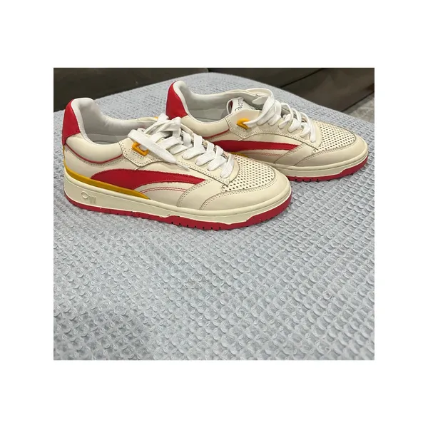 Oncept Preston Retro Leather Sneaker White Red Yellow Sz 7 NWT‎ - Image 2