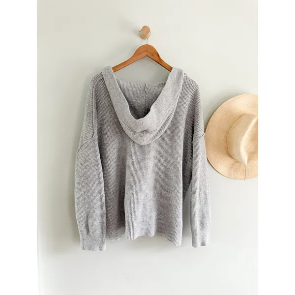 Aerie | EUC CozyUp Waffle Sweater Hoodie in Gray Oversized | Sz M - Image 11