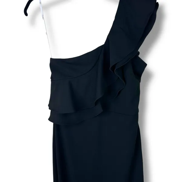 NEW Lulus Grand Beauty Black Ruffled One-Shoulder Mermaid Maxi Dress Large - Image 6