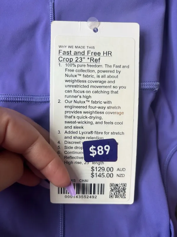 Lululemon Fast and Free High-Rise Crop 23" Size 18 - Charged Indigo - Image 4