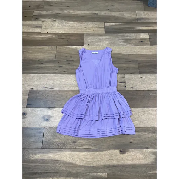 Do+Be Light Purple Sleeveless Blouson Mini Dress V‑Neck Ruffle Hem Size M - Image 4