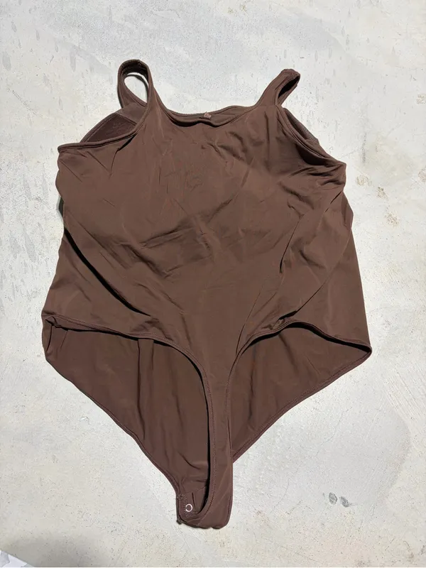 Skims Chocolate Brown One-Piece Bodysuit with padding 2x - Image 3